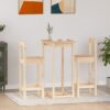 3 Piece Bar Set Pine 60x60x110cm - Complete Storage Solutions