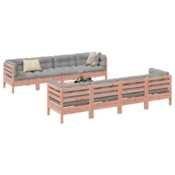Alternative view of 9 Piece Wood Garden Lounge Set with Cushions