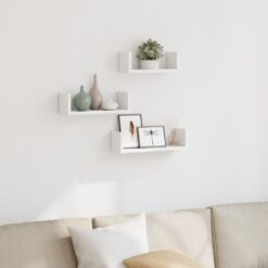 3 Piece Wall Shelf – White