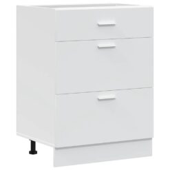 Kitchen Base Cabinet 60x46x81.5cm – White - Complete Storage Solutions
