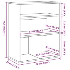 Book Cabinet 60x30x71.5cm – White - Complete Storage Solutions