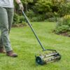 Steel 44cm Lawn Roller Pull with Aerator Clamps - Green - Complete Storage Solutions