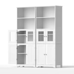 2 Piece Buffet Sideboard Set 60x30x160cm - White