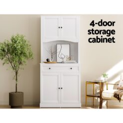 Buffet Sideboard 80x40x180cm - White - Complete Storage Solutions