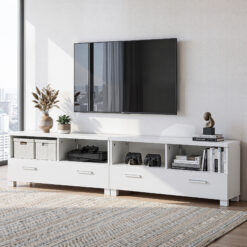 Alternative view of TV Stand Entertainment Unit with Drawers - White