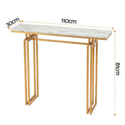 Alternative view of 110cm Marble Effect Console Table