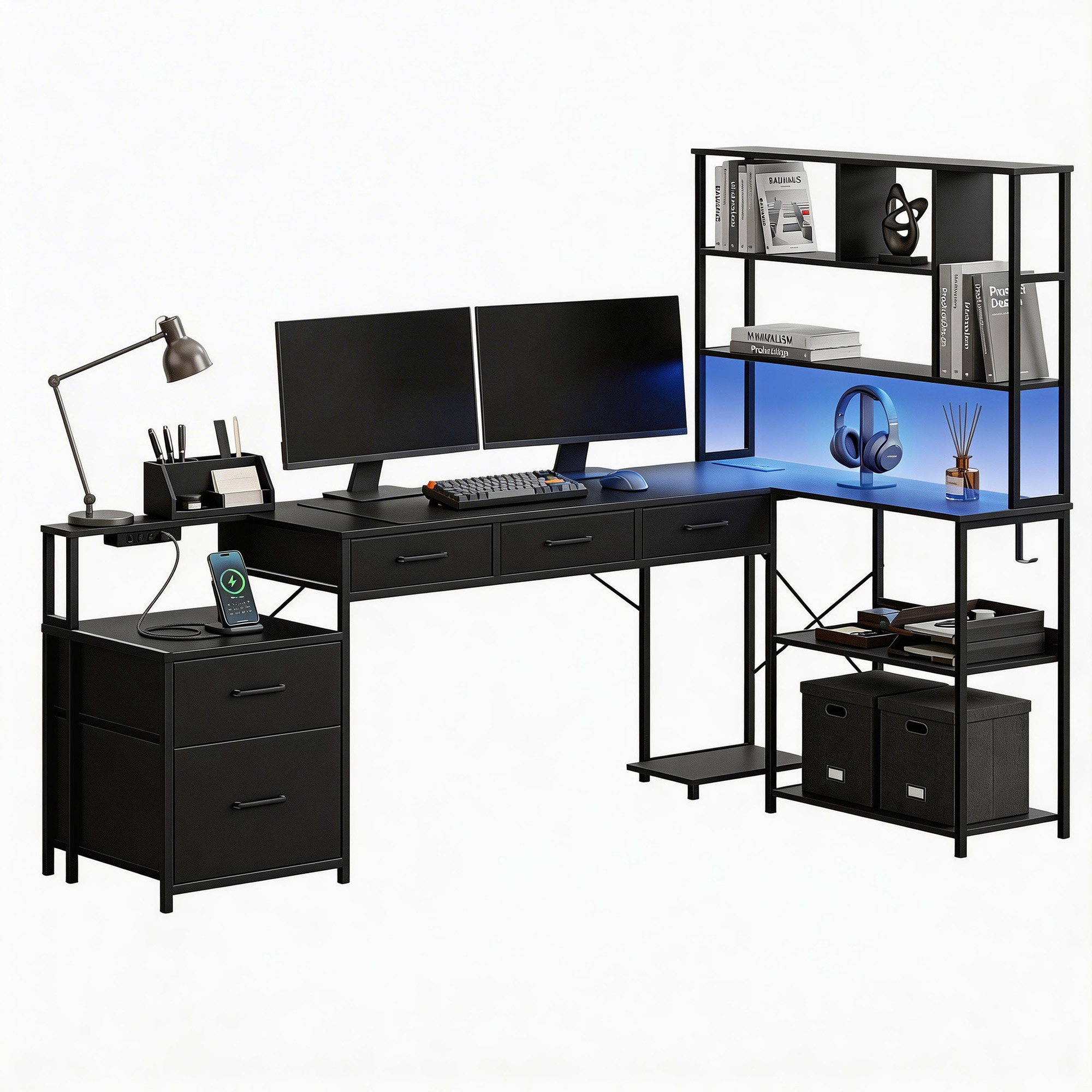 200cm L Shaped Gaming Desk