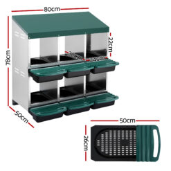 Alternative view of Chicken Nesting Box 80x50x78cm - Green