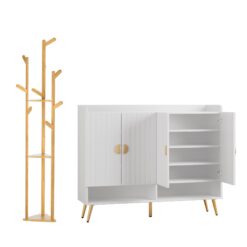 Shoe Rack Cabinet & Clothes Rack Set