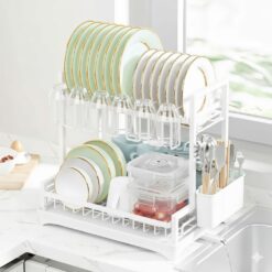 Dish Drying Rack 2-Tier Kitchen Drainer