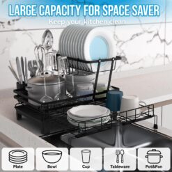 Alternative view of Expandable Dish Drying Rack Drainage Spout