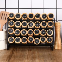 Alternative view of 24 Glass Spice Jars Bamboo Lids