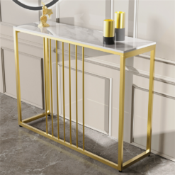 Console Table 100x30x78.5cm - White & Gold