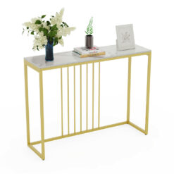 Alternative view of Console Table 100x30x78.5cm - White & Gold