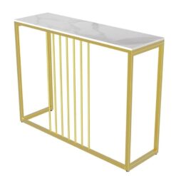 Console Table 100x30x78.5cm - White & Gold