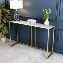 Alternative view of Console Table 100x30x78.5cm - White & Gold