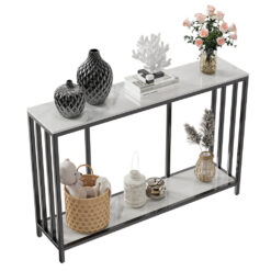 2-Tier Marble Console Table