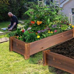 Alternative view of Rectangular Wooden Planter Box 65x33x16cm