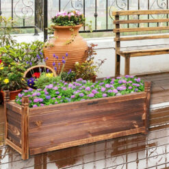 Alternative view of Rot-Resistant Wooden Raised Garden Bed 90x30x33cm
