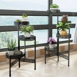 Alternative view of Metal Plant Stand - Black