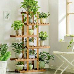 Alternative view of 11 Pot Wooden Plant Stand