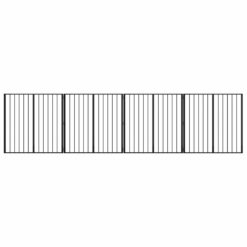 Alternative view of 4 Piece Steel Dog Gate Galvanised 401x1.5x100cm - Black