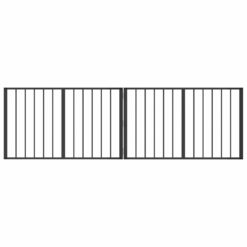 Alternative view of 2 Piece Steel Dog Gate Galvanised 200.5x1.5x60cm - Black