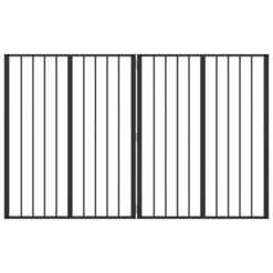 Alternative view of 2 Piece Steel Dog Gate Galvanised 160.5x1.5x100cm - Black