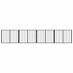 Alternative view of 4 Piece Steel Dog Gate Galvanised 321x1.5x60cm - Black