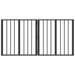Alternative view of 2 Piece Steel Dog Gate Galvanised 120.5x1.5x60cm - Black