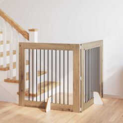 Alternative view of 2 Piece Dog Gate with Stands 200.5x34x100cm