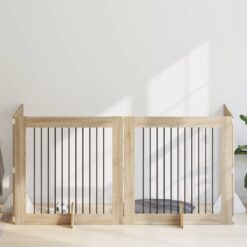 4 Piece Dog Gate with Stands 401x34x100cm