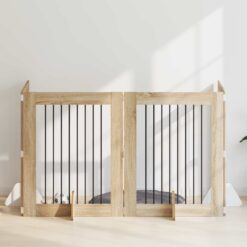 Alternative view of 4 Piece Dog Gate with Stands 321x34x100cm