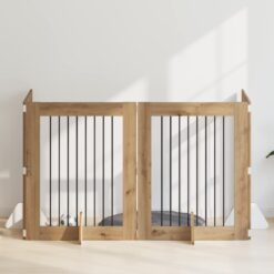 4 Piece Dog Gate with Stands 321x34x100cm