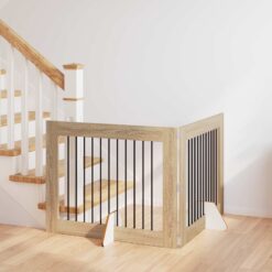 2 Piece Dog Gate with Stands 200.5x34x80cm