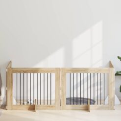4 Piece Dog Gate with Stands 401x34x80cm