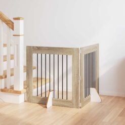 2 Piece Dog Gate with Stands 160.5x34x80cm