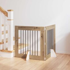 Alternative view of 2 Piece Dog Gate with Stands 160.5x34x80cm