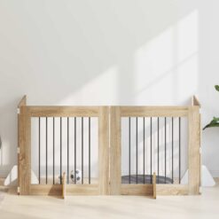 Alternative view of 4 Piece Dog Gate with Stands 321x34x80cm
