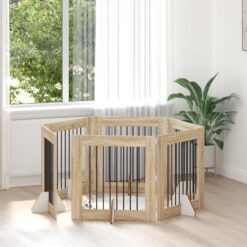 6 Piece Dog Gate with Stands 482x34x80cm