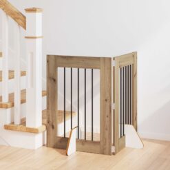 2 Piece Dog Gate with Stands 120.5x34x80cm