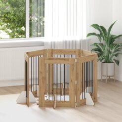 Alternative view of 6 Piece Dog Gate with Stands 362x34x80cm