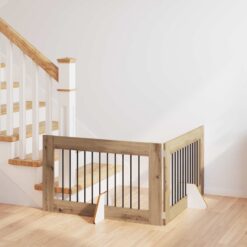 Alternative view of 2 Piece Dog Gate with Stands 200.5x34x60cm