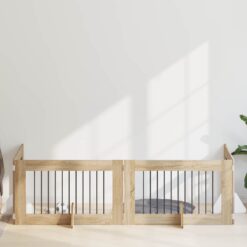 4 Piece Dog Gate with Stands 401x34x60cm