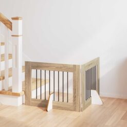 Alternative view of 2 Piece Dog Gate with Stands 160.5x34x60cm