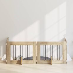 4 Piece Dog Gate with Stands 321x34x60cm