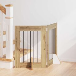 2 Piece Dog Gate with Stands 120.5x34x60cm