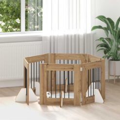 6 Piece Dog Gate with Stands 362x34x60cm