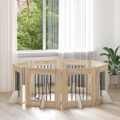 8 Piece Dog Gate with Stands 60x34x60cm