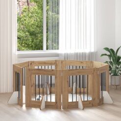 Alternative view of 8 Piece Dog Gate with Stands 60x34x60cm